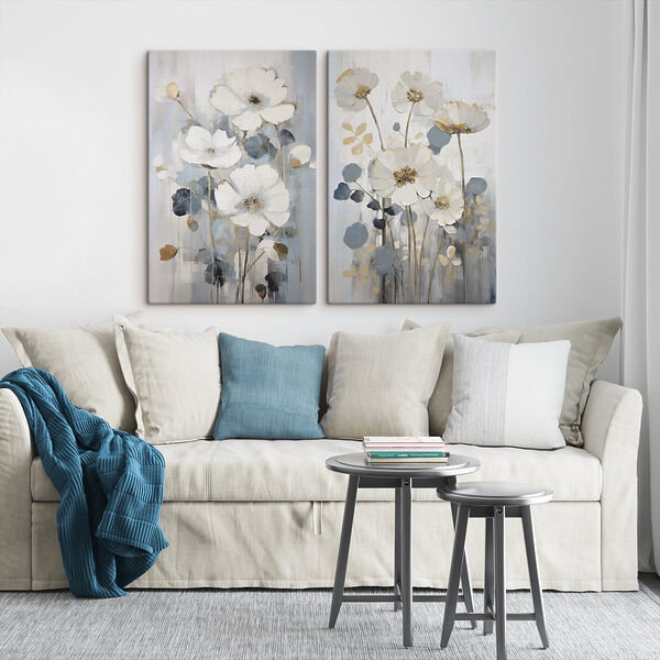 Painting of flowers and leaves