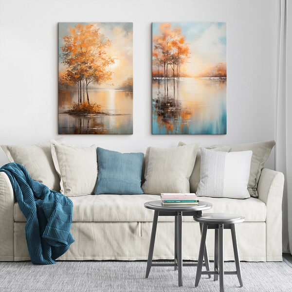 Painting of trees in water