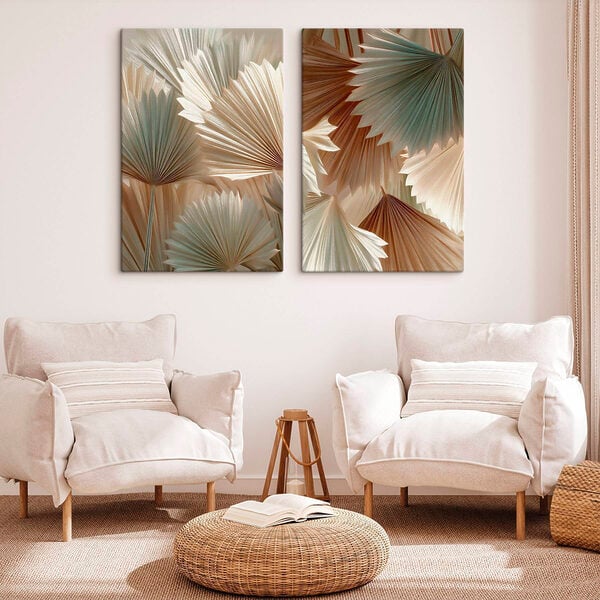 Collage of fan shaped leaves