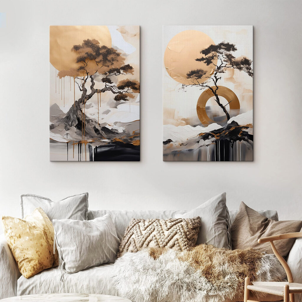 Painting of a tree and a circle