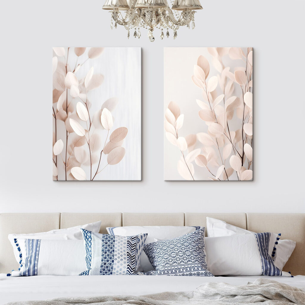 Delicate leaves in soft hues