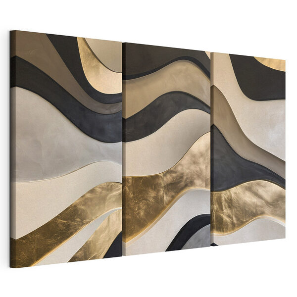 Moduláris vászonnyomat Különböző színű hullámos mintákból álló kollázs