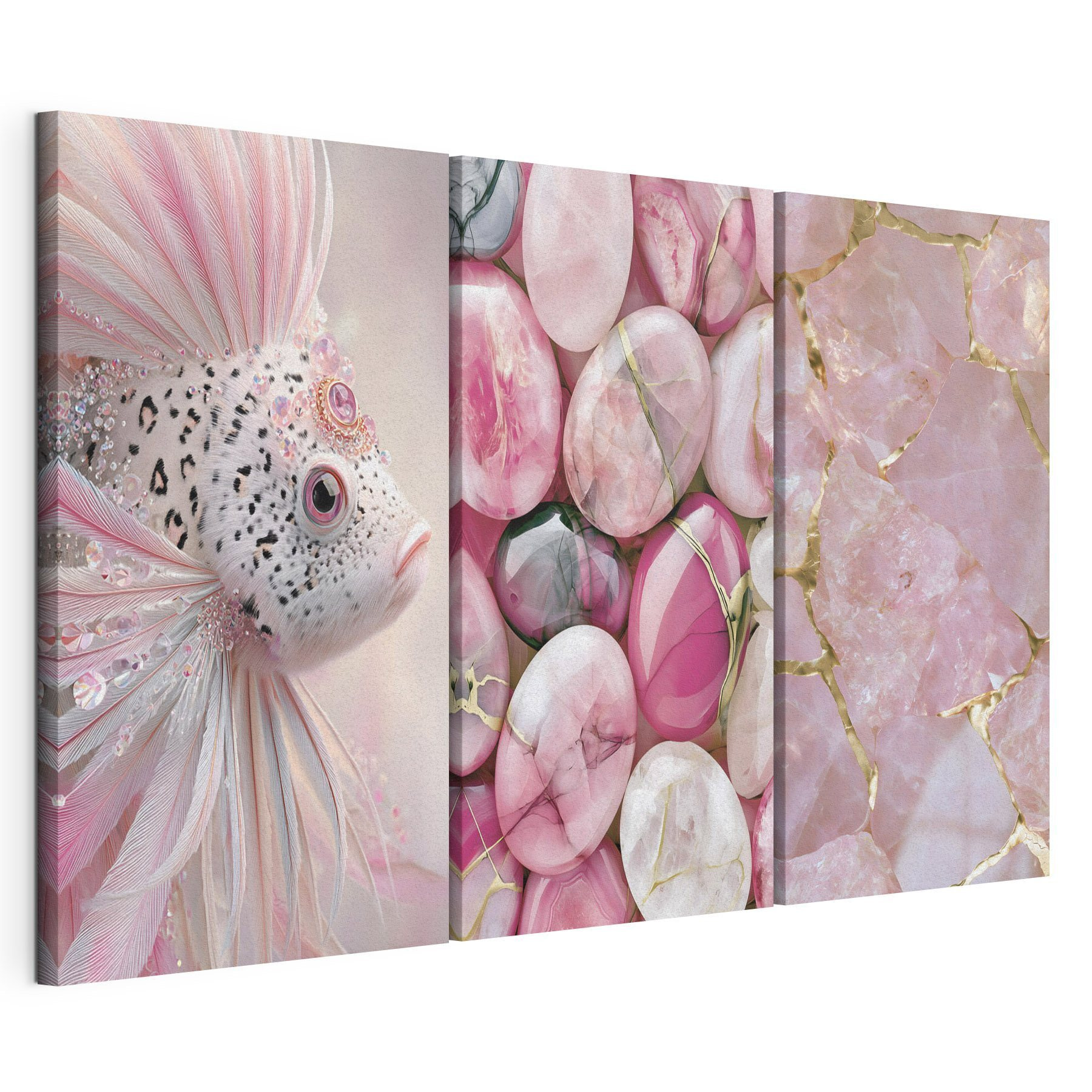 Collage of pink and white stones