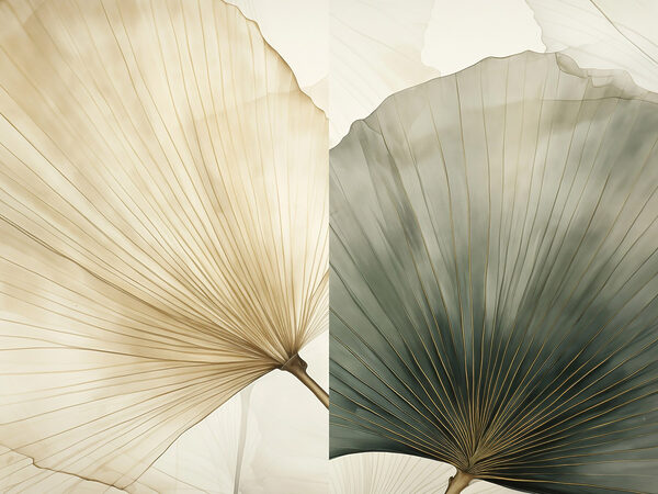 Delicate leaves in soft hues
