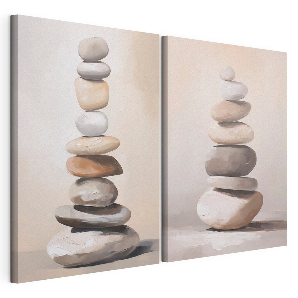 Painting of a stack of rocks