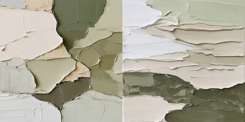 Calming hues in layered composition