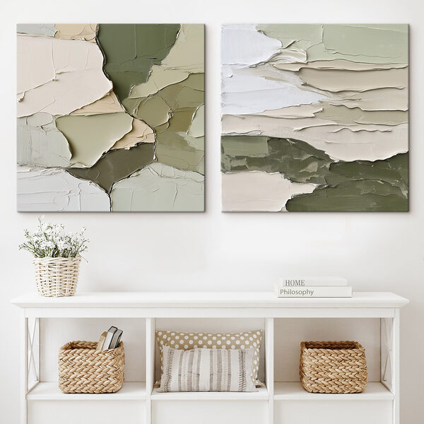 Calming hues in layered composition