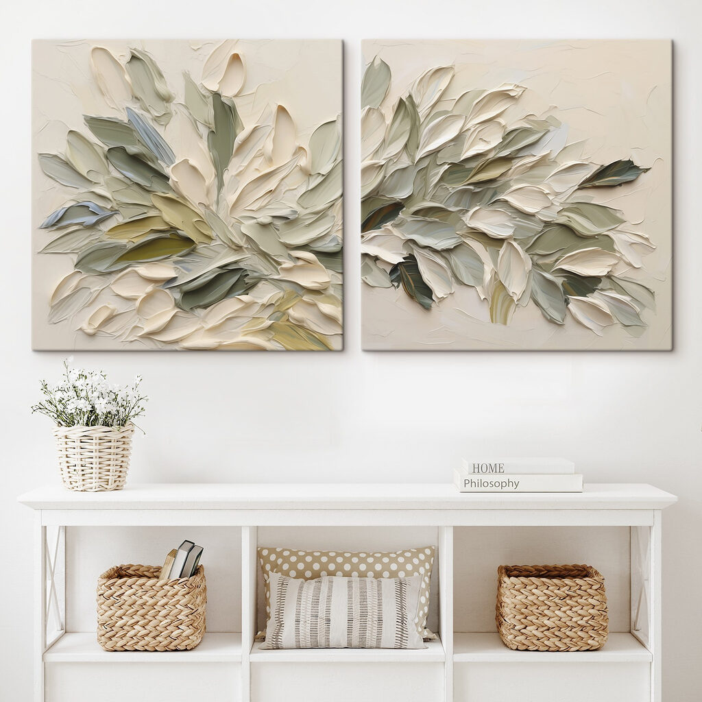 Elegant leaf composition in soft hues
