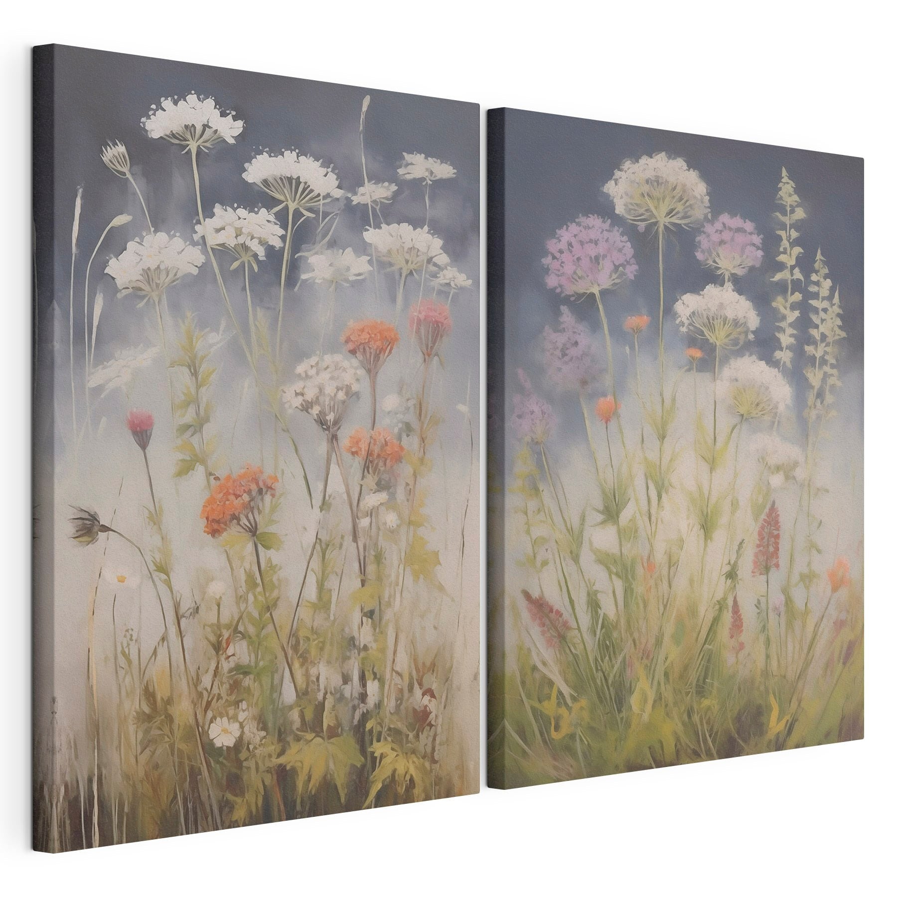 Painting of flowers in a field