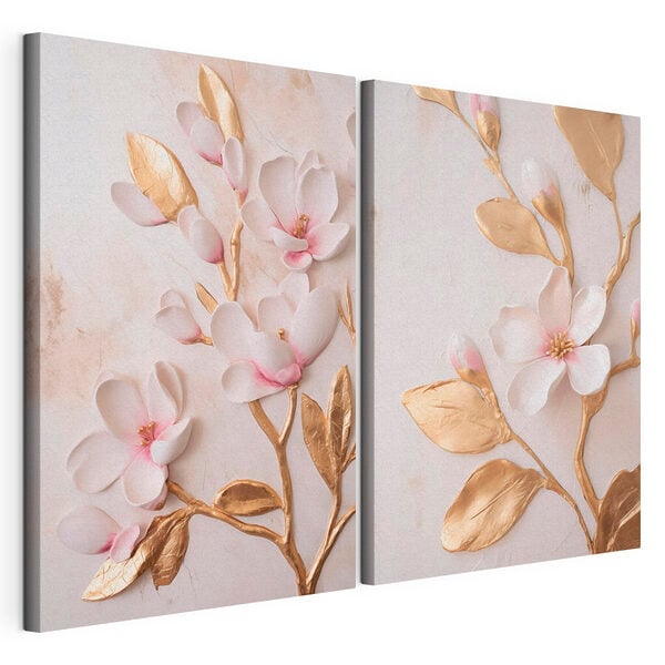 Collage of flowers and leaves