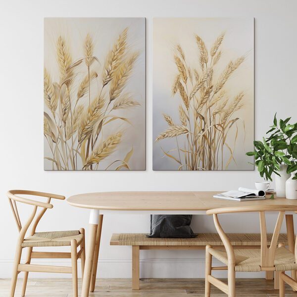 Painting of wheat on a white background