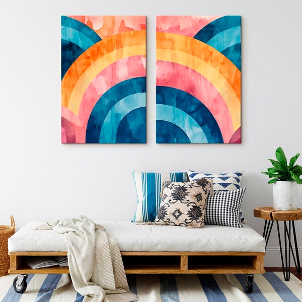 Colorful watercolor painting of circles