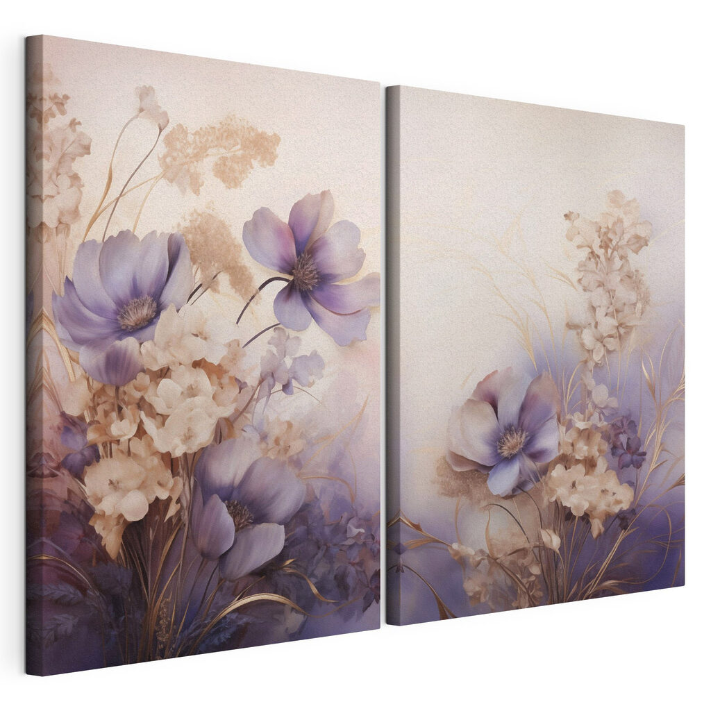 Delicate flowers in soft pastel hues