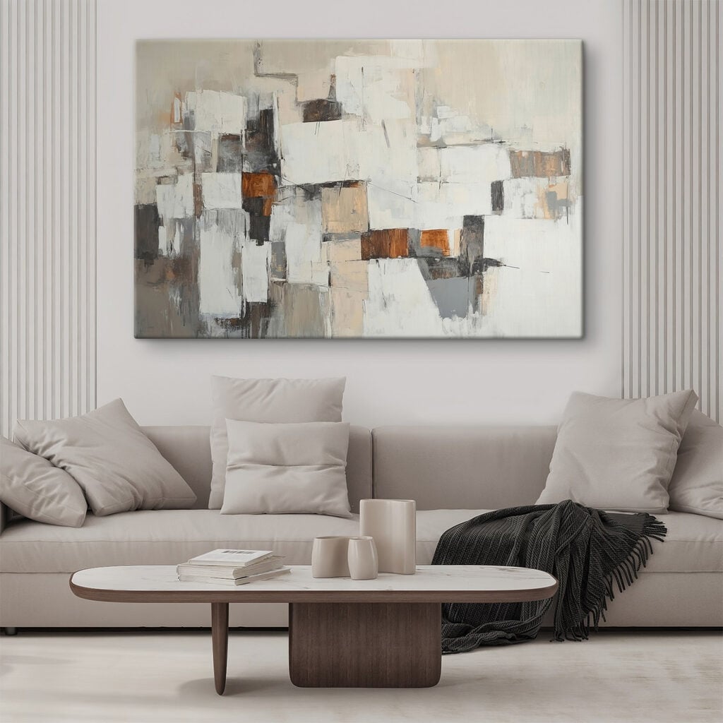Painting of white and brown squares