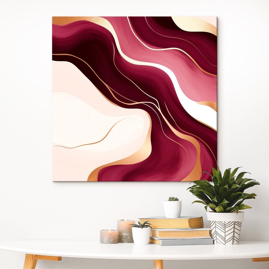 Flowing curves in warm hues
