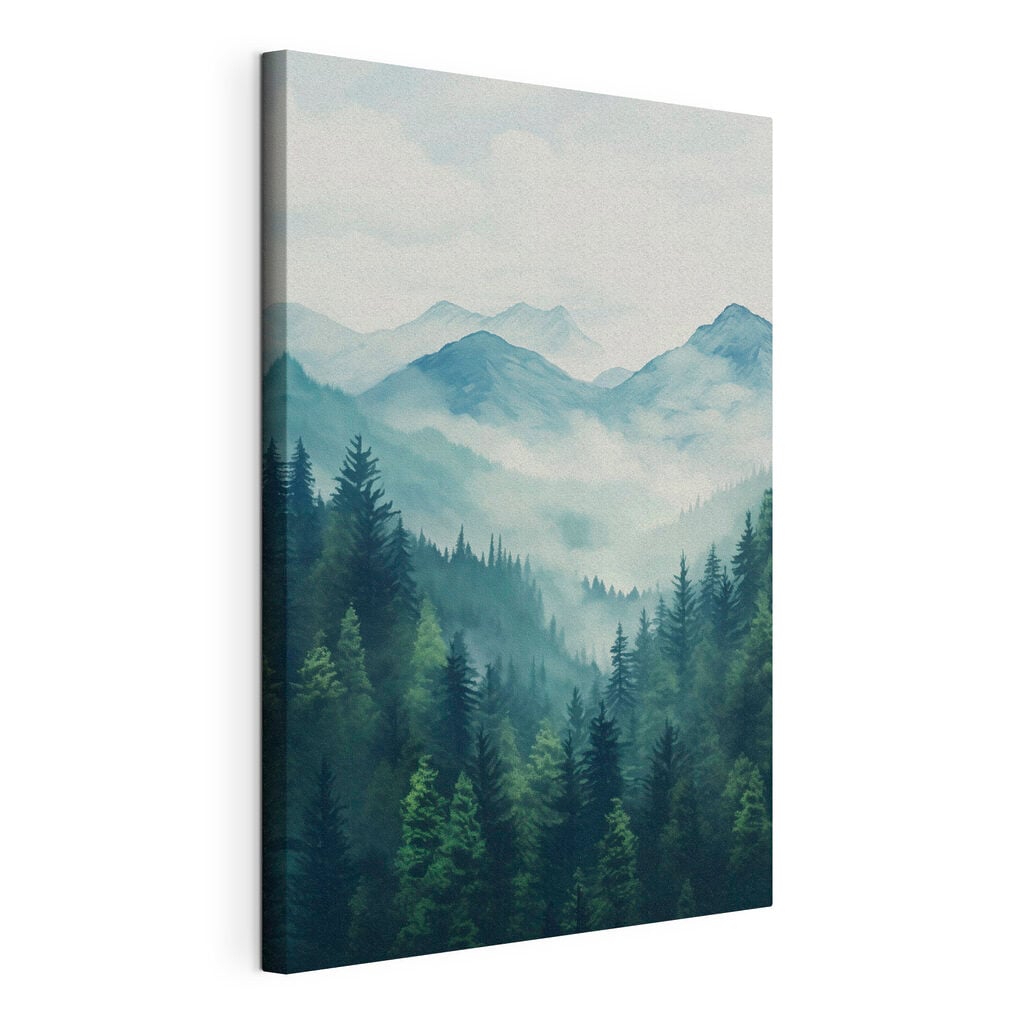 Landscape of mountains and trees