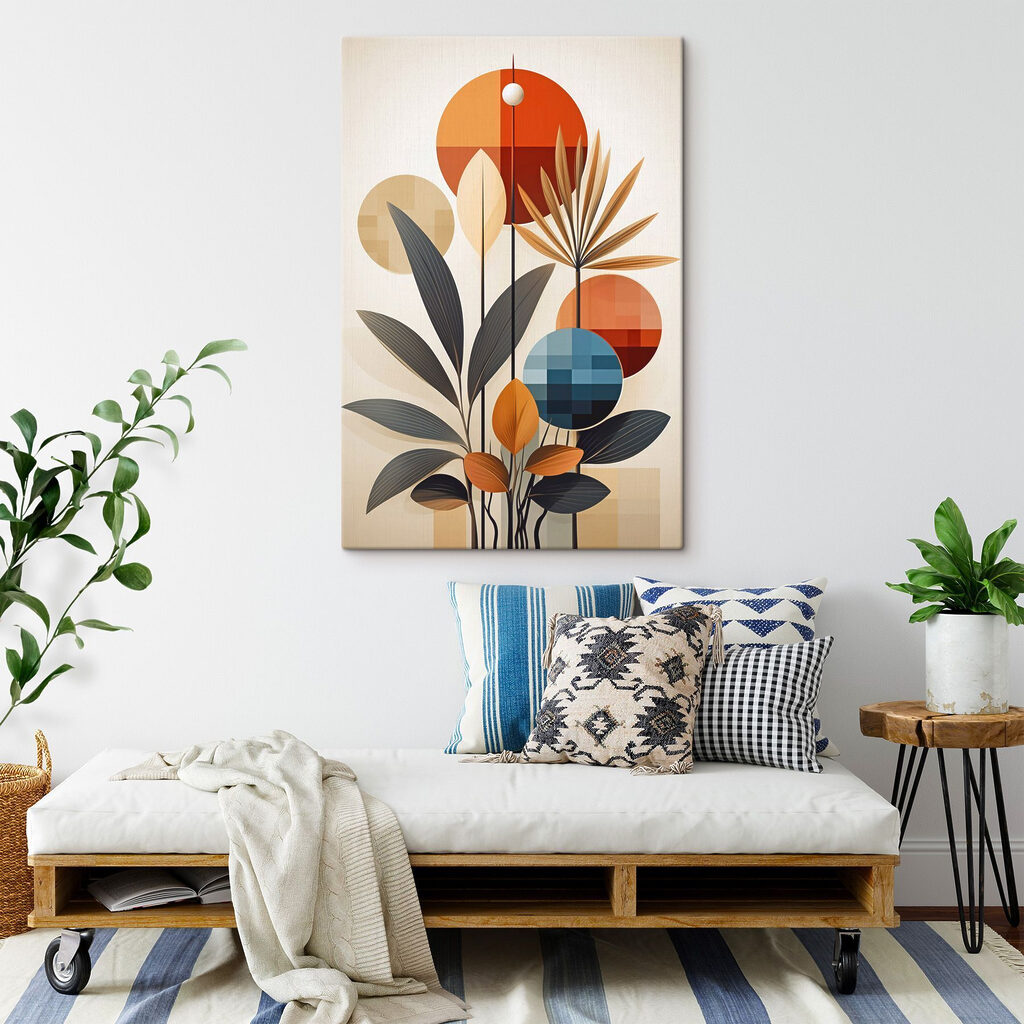 Plant with leaves and circles
