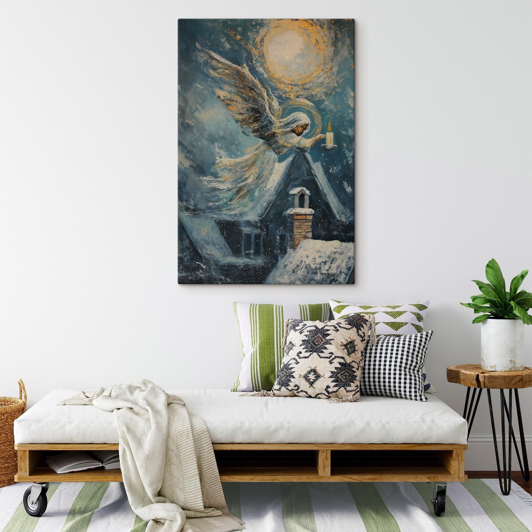 Painting of a woman holding a candle