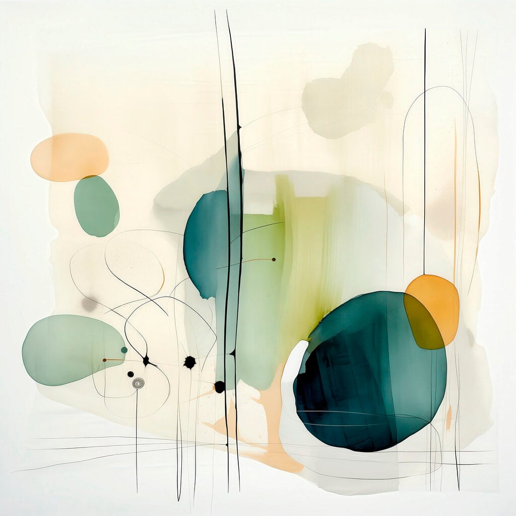 Painting of circles and lines