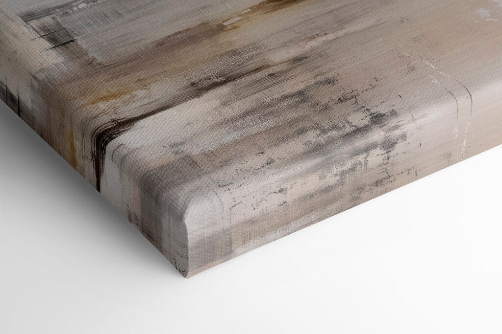 Painting of a white and brown rectangular object