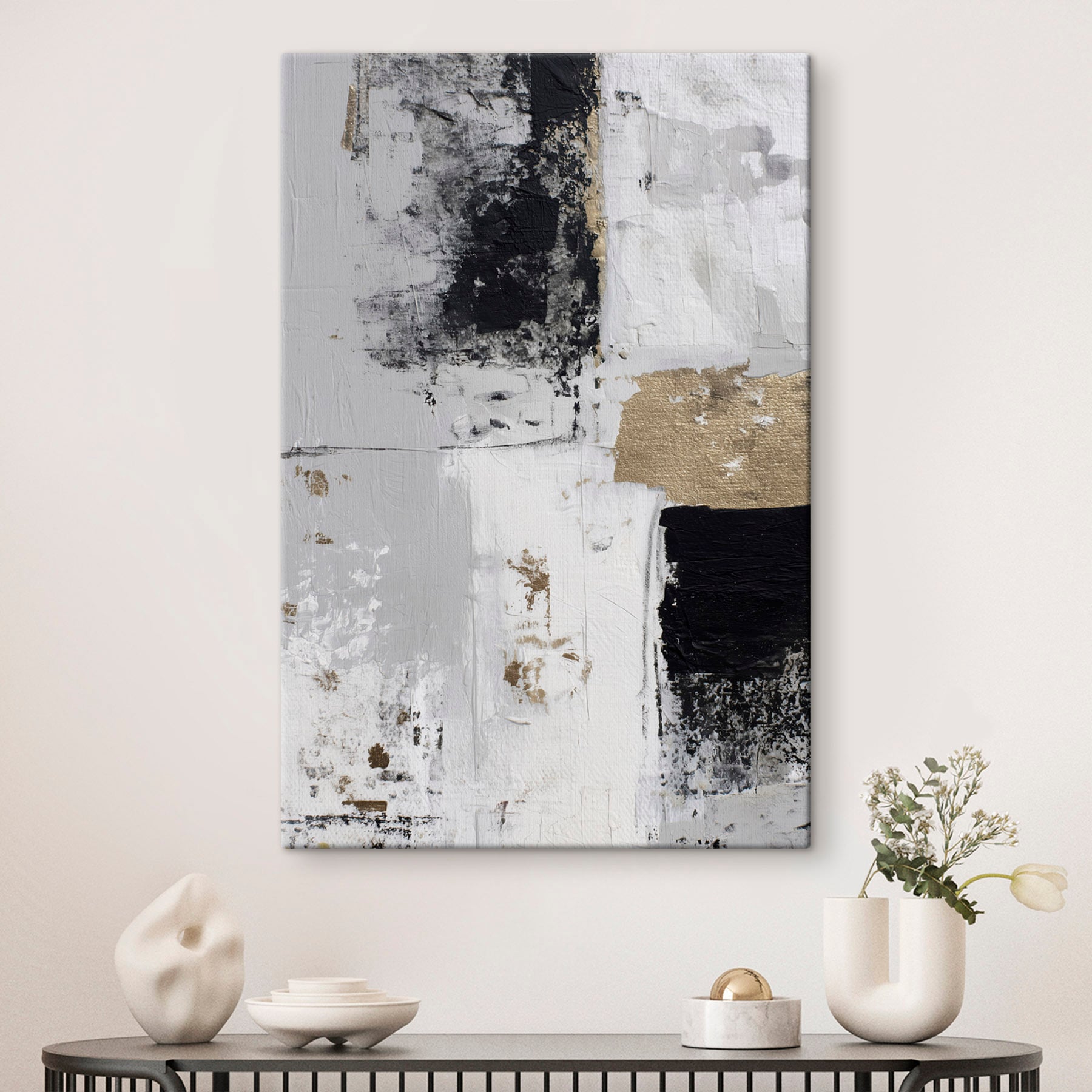 White and black painting