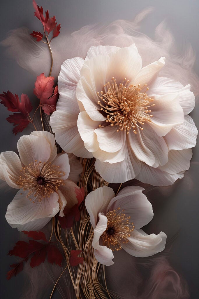 - Elegant florals in soft hues