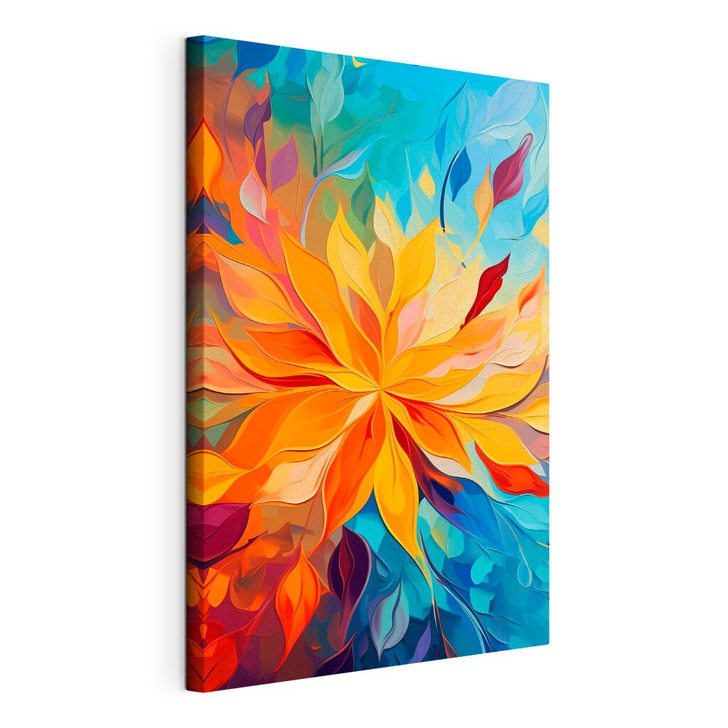 Colorful flower with many leaves