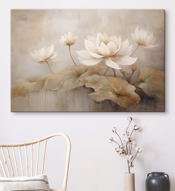Painting of flowers and leaves