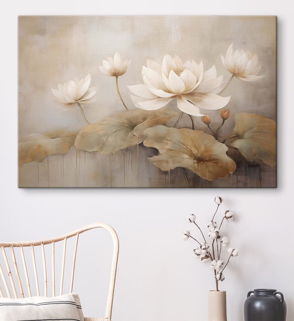 Painting of flowers and leaves