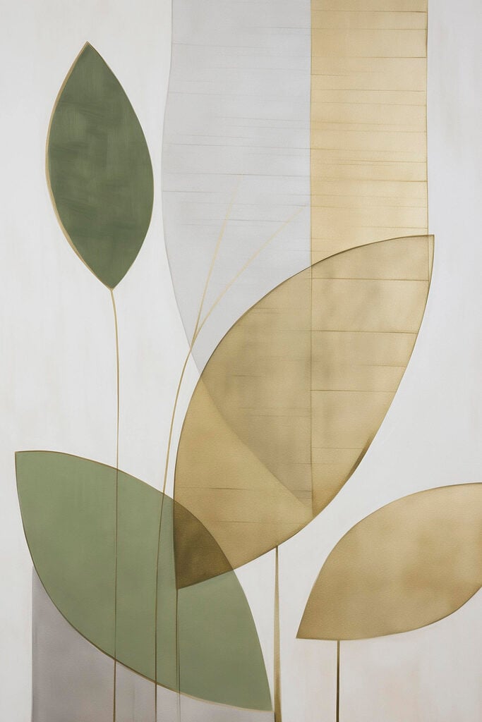 Nature-inspired abstract design on canvas