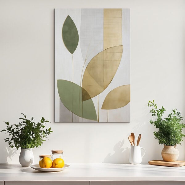 Nature-inspired abstract design on canvas