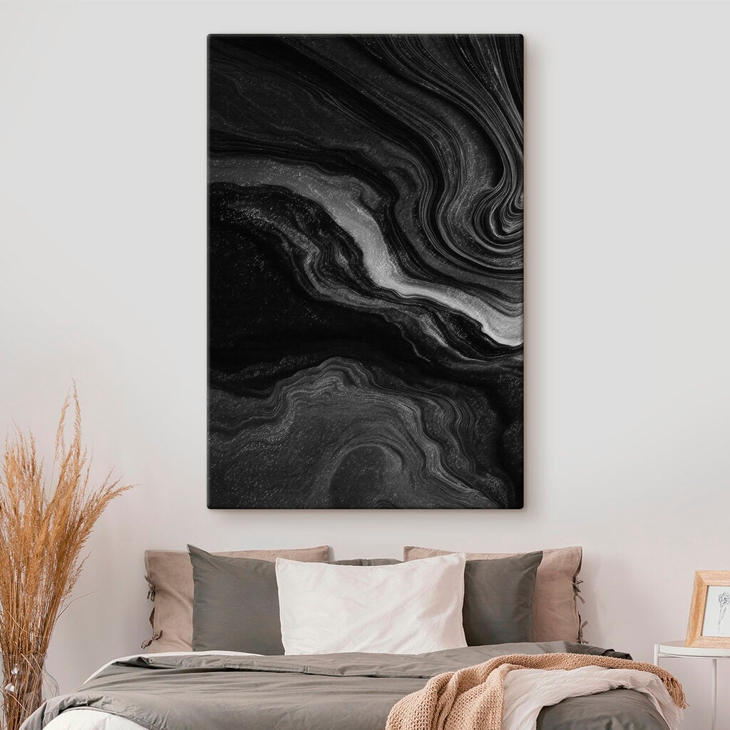 Black and white swirly surface