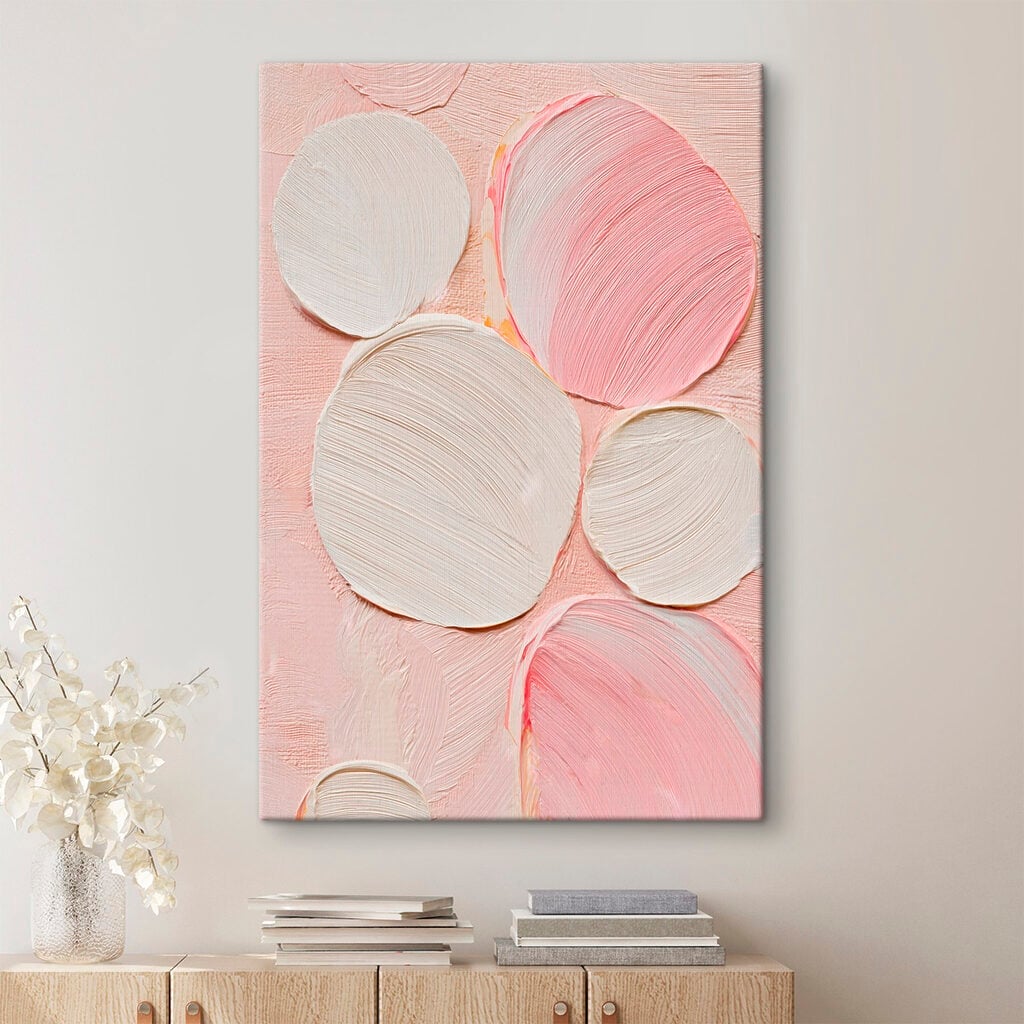 Group of white and pink circles