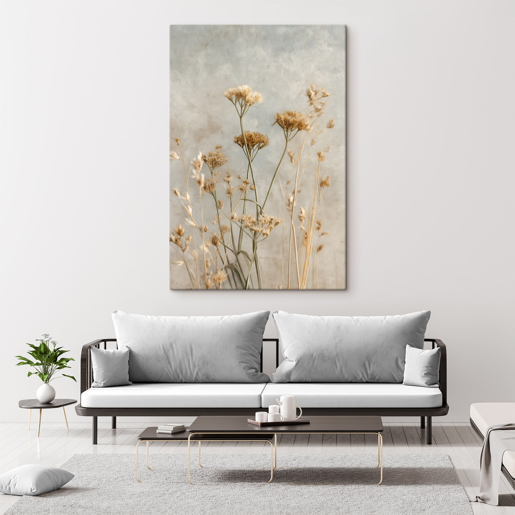 Dried blooms against a soft backdrop