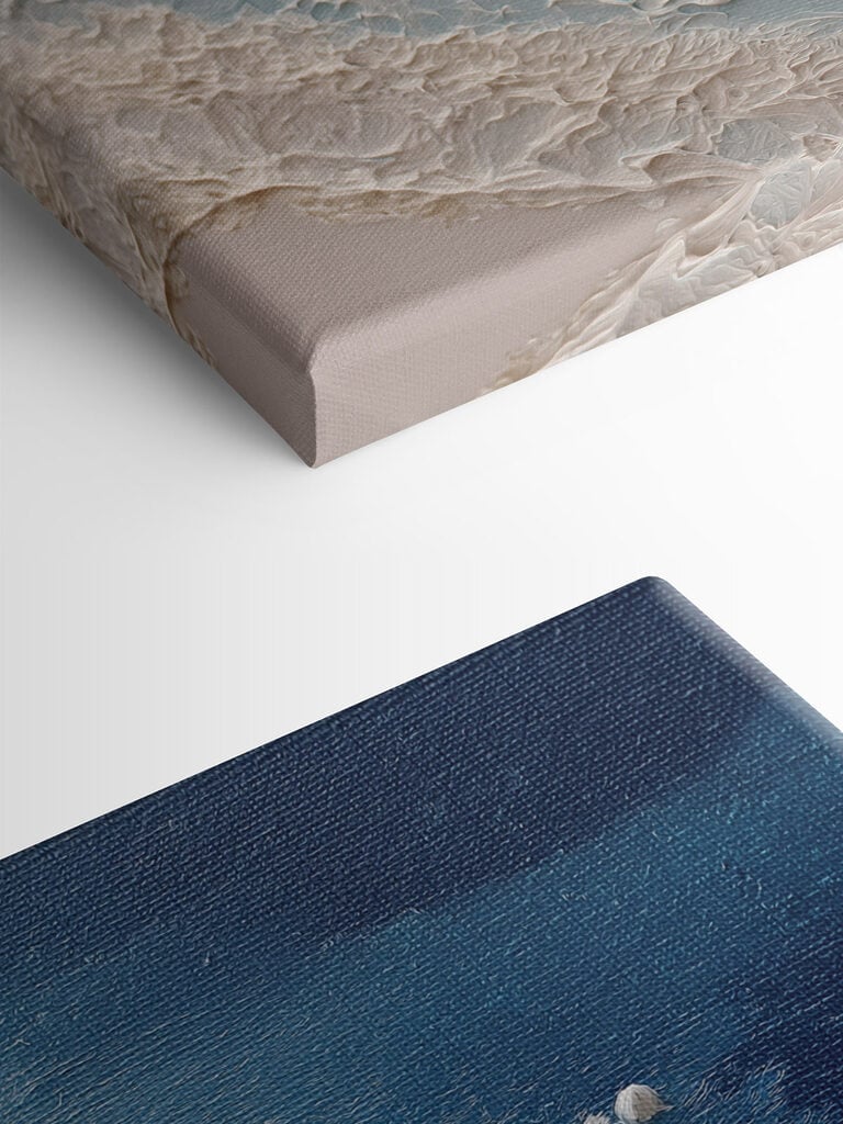 Waves dancing on textured canvas