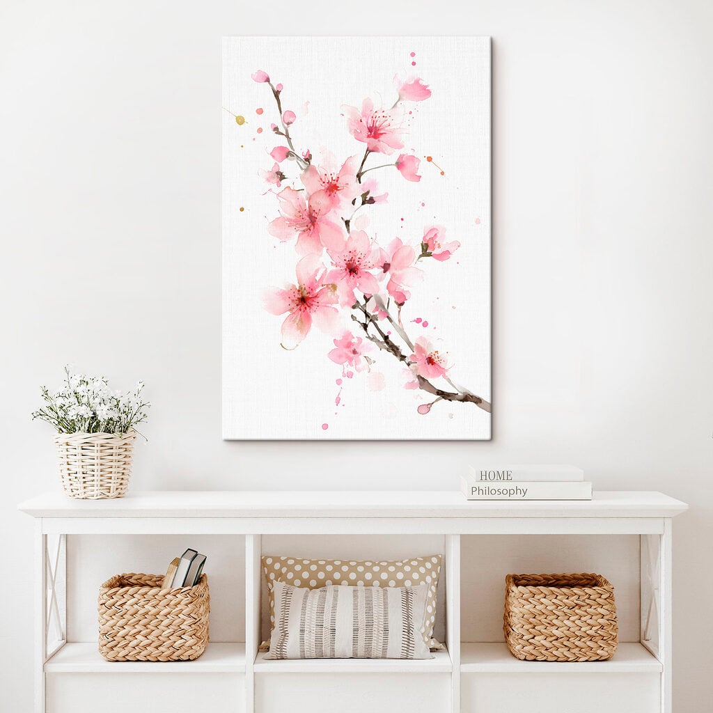 Watercolor of pink flowers