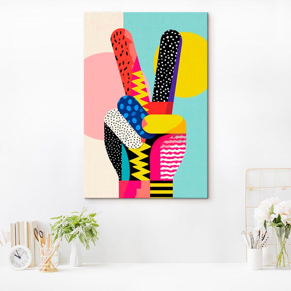 Hand with different colored shapes