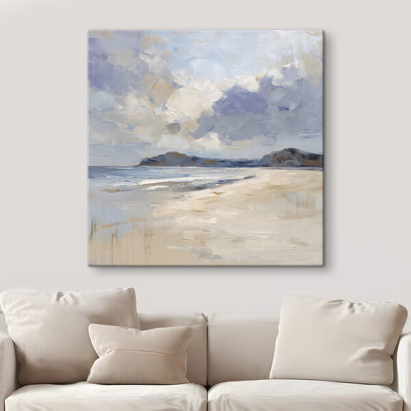 Vászonképek Vászonképek Homokos strand, a távolban hegyekkel (Cikkszám: s48791)