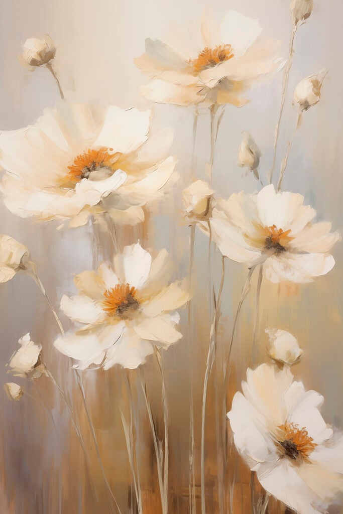 Painting of white flowers