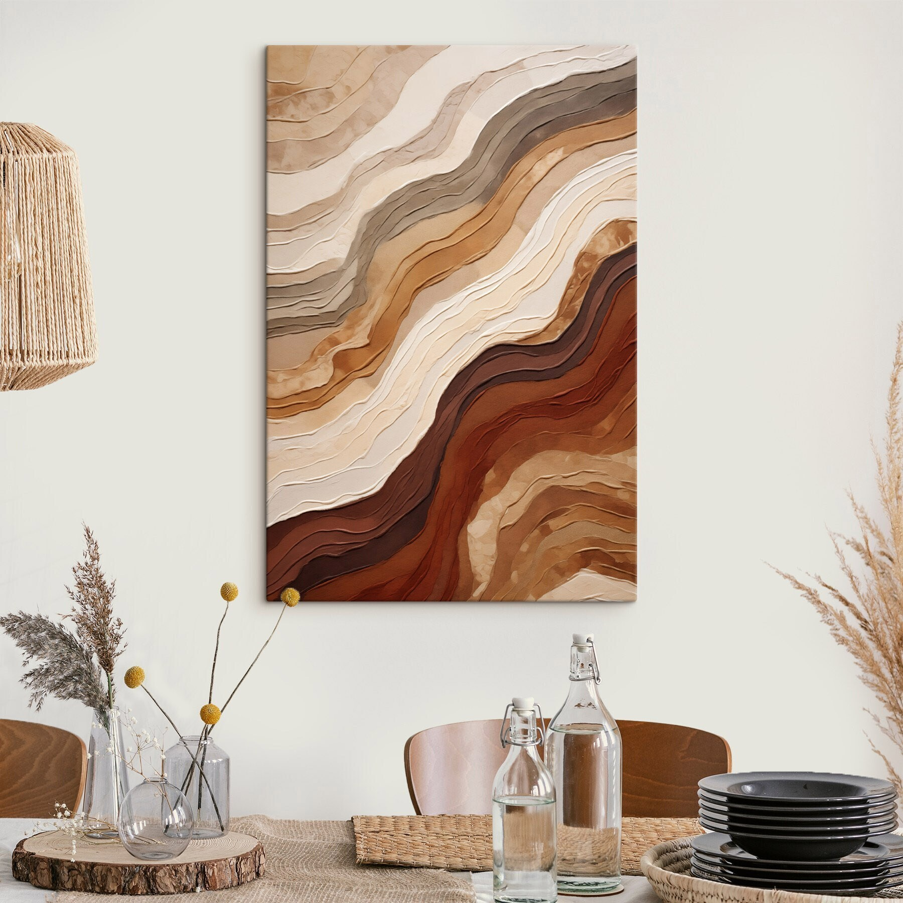 Soft earth tones in flowing patterns