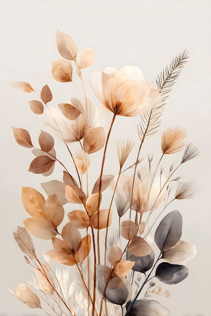 Delicate leaves and blooms merge beautifully