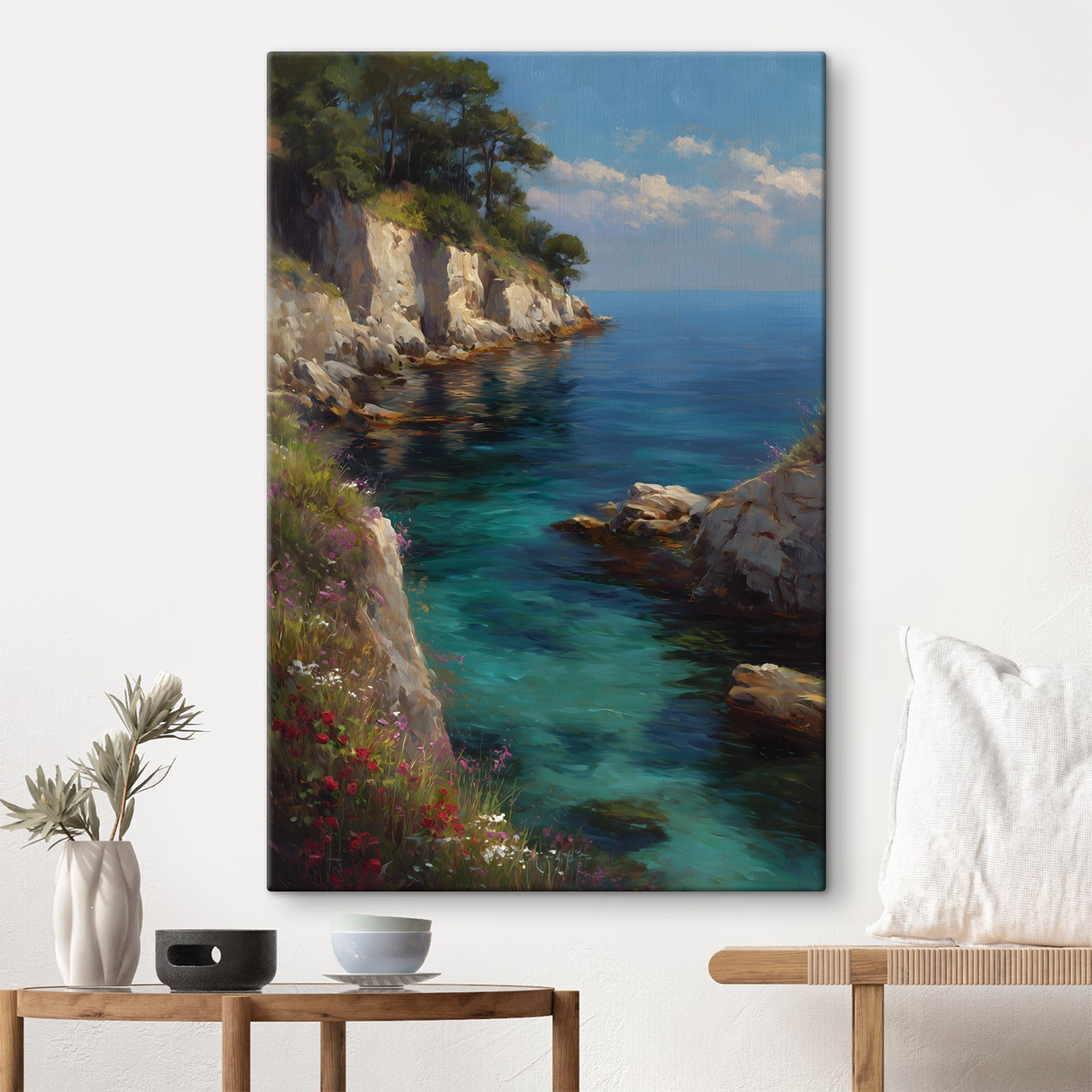 Painting of a body of water