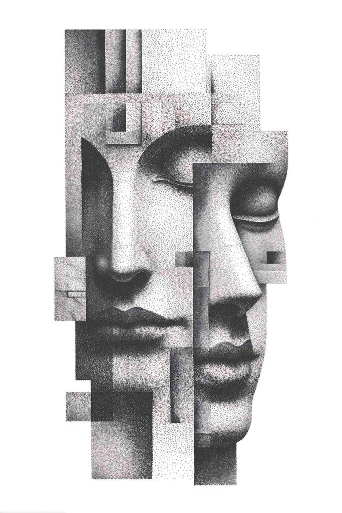 Face made out of dots