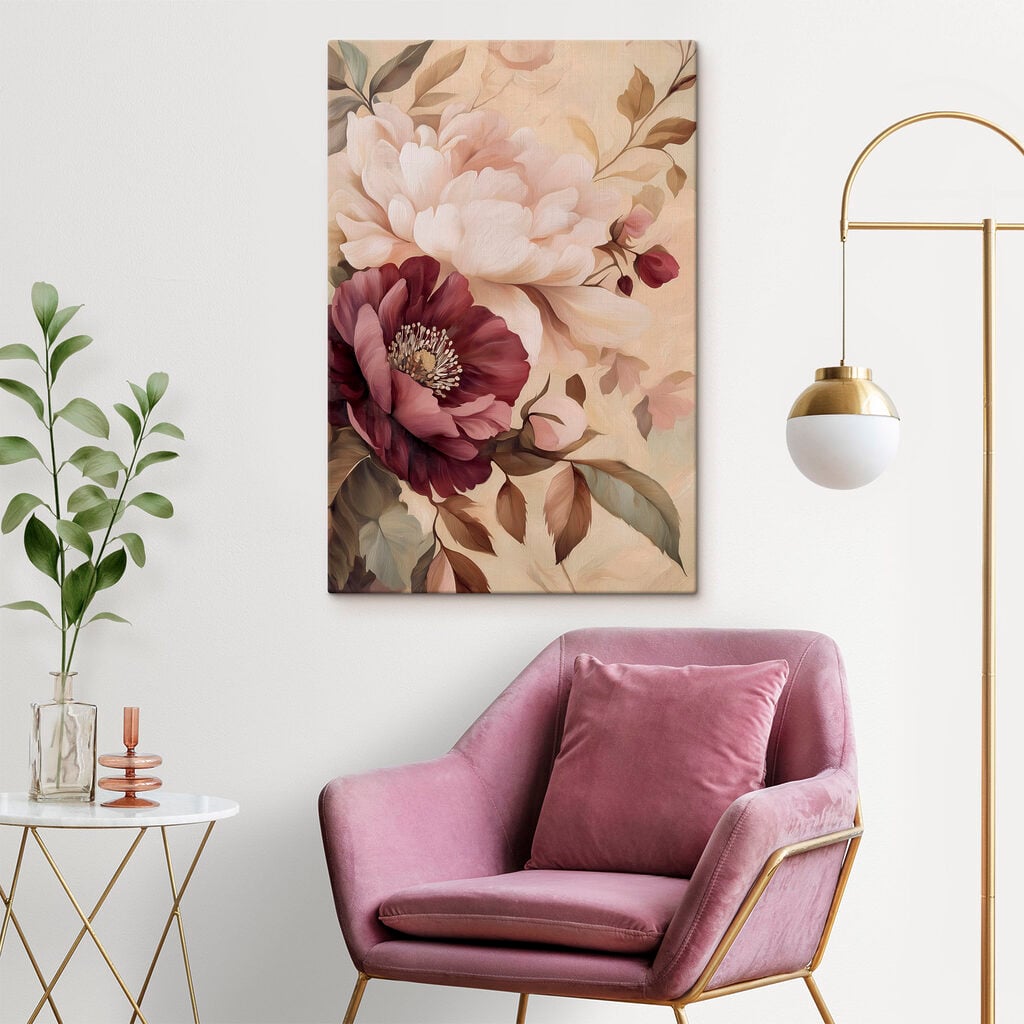 - Lush blooms in soft pastel hues