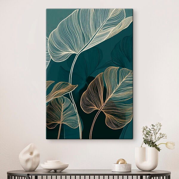 Elegant leaves on dark background