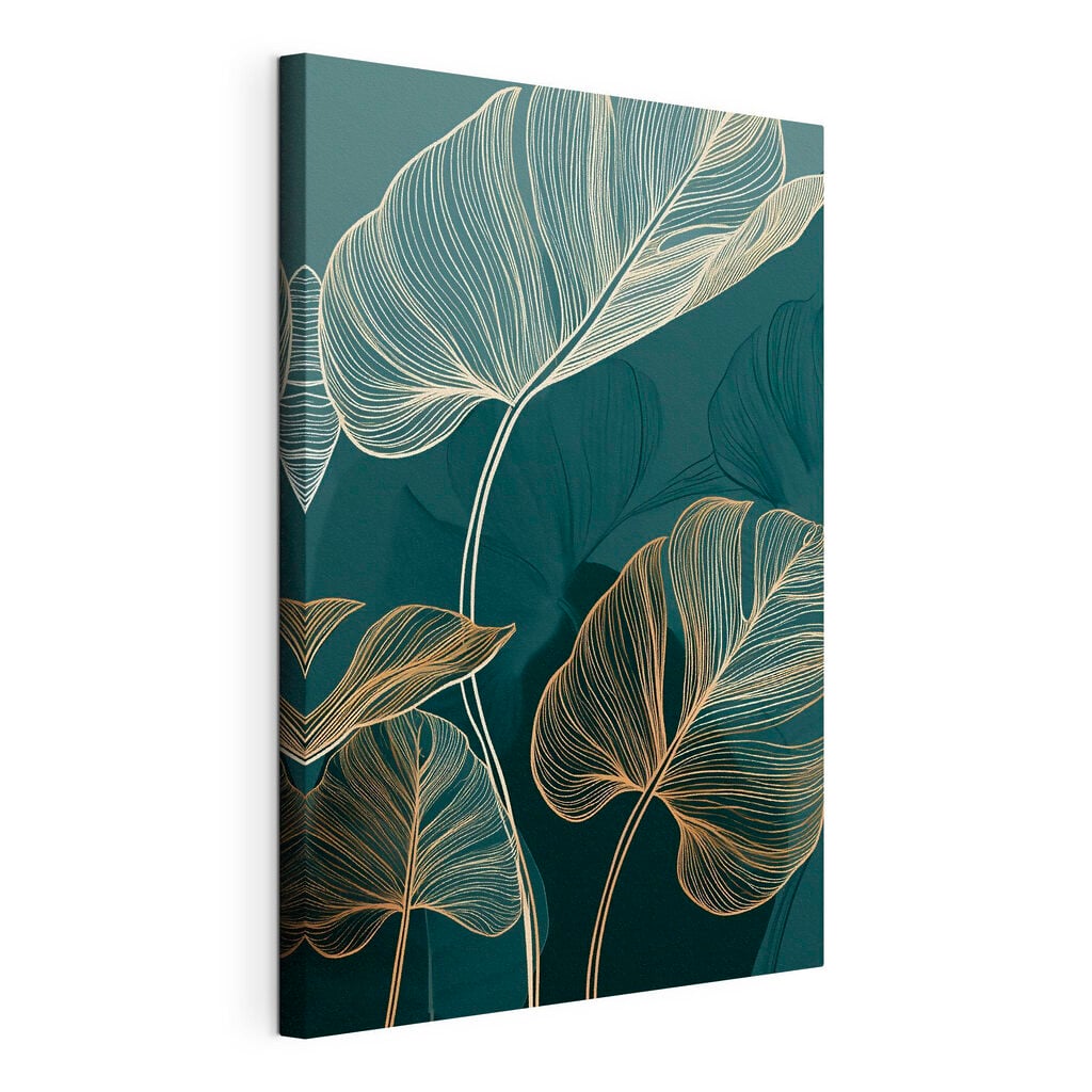 Elegant leaves on dark background