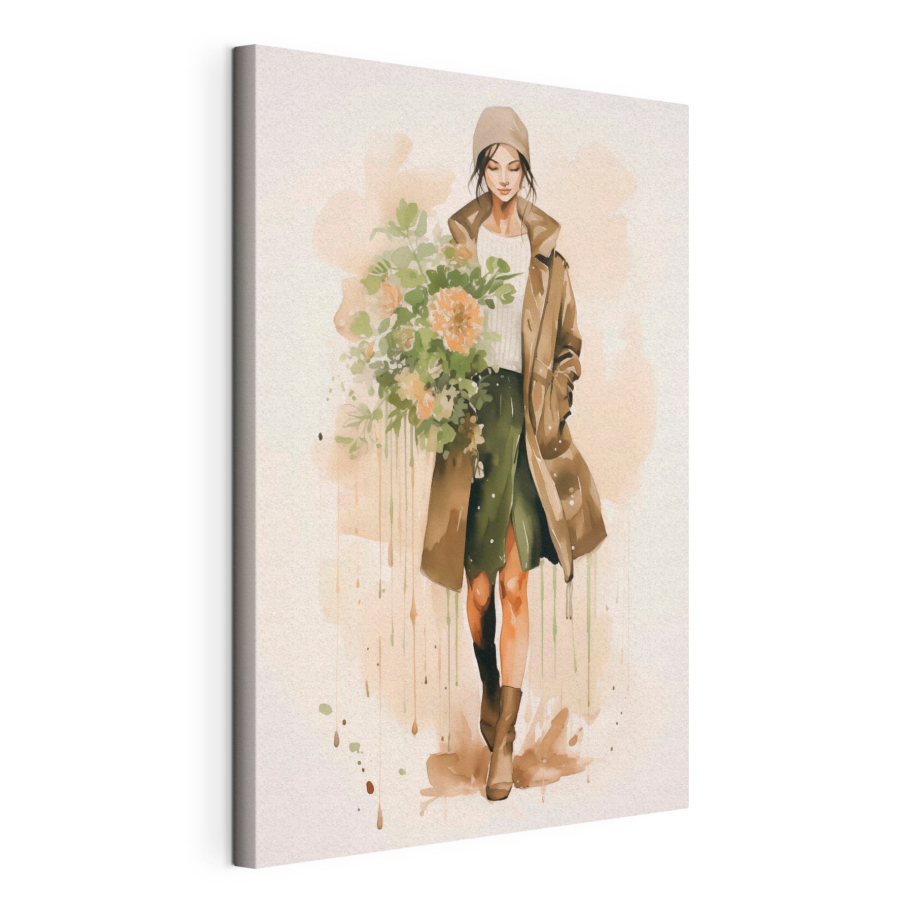 Woman holding a bouquet of flowers